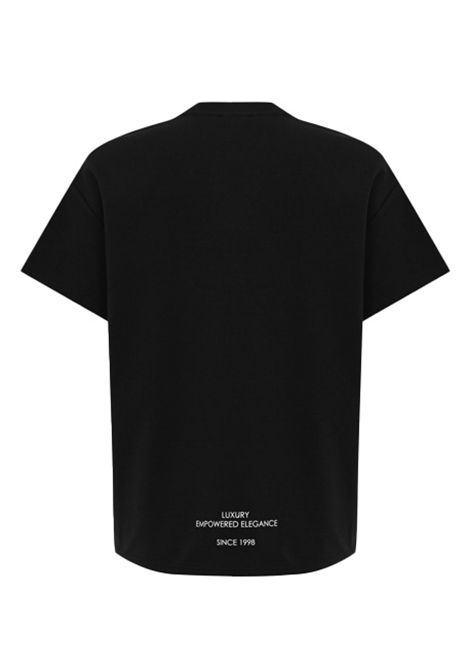 T-shirt ELISABETTA FRANCHI donna MA02756 Nera cotone maniche corte over girocollo stampa lettering ELISABETTA FRANCHI | T-shirt | MA02756110